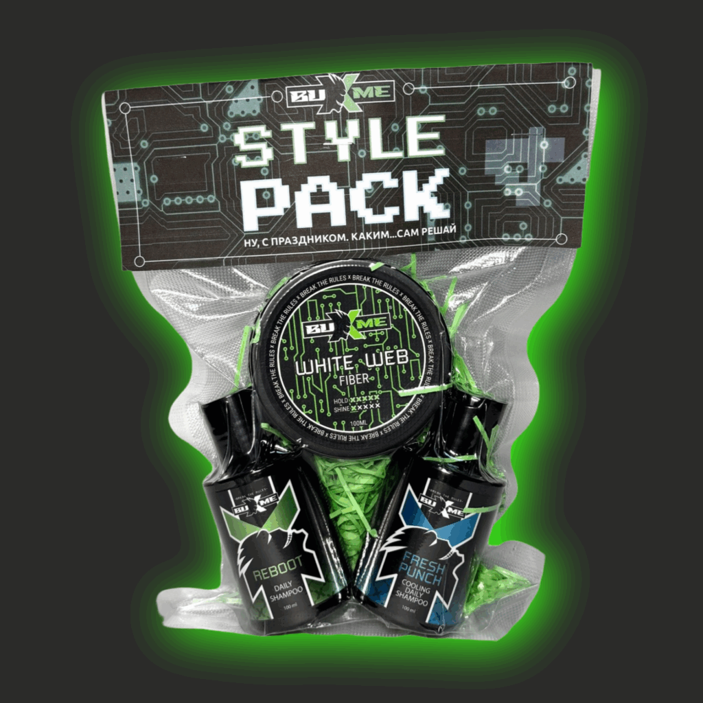 BUXME Style Pack #4 шампунь Reboot 100мл\Fresh Punch100 мл\файбер